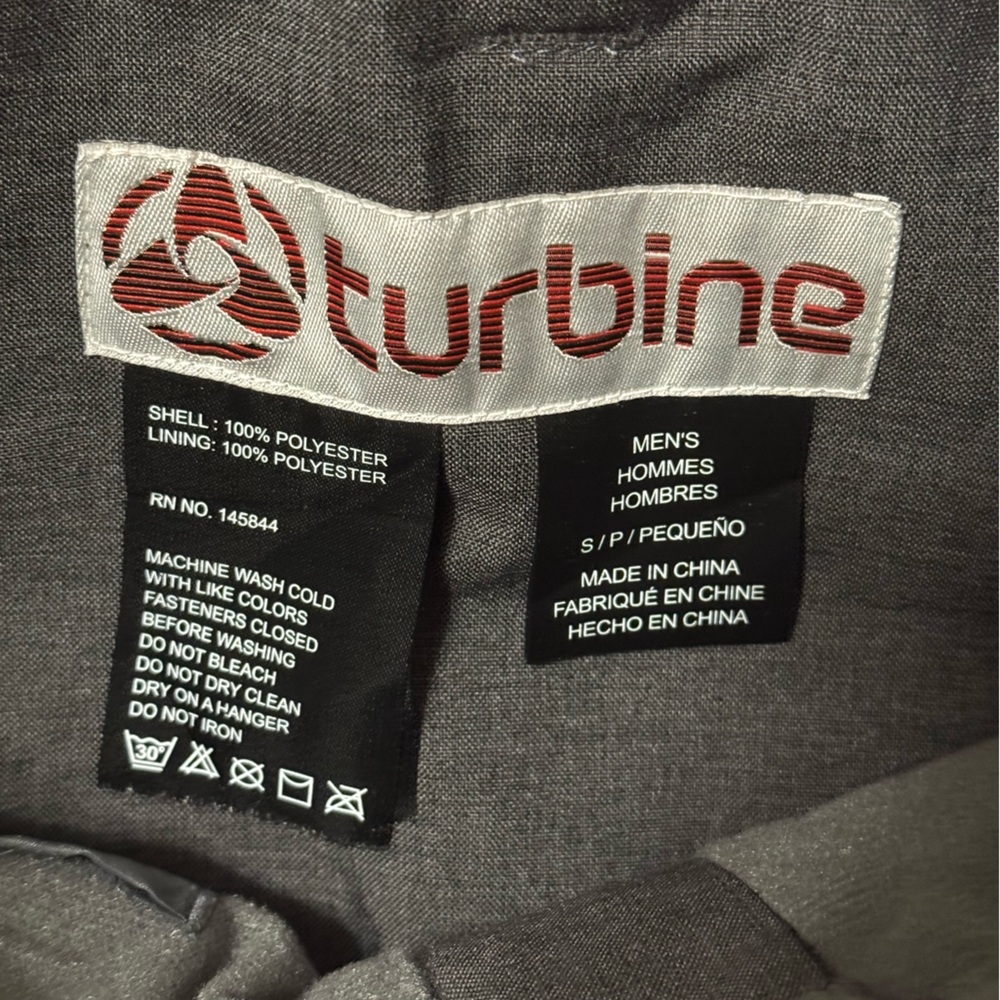 Turbine Men’s Small Gray Insulated Snow Pants - Picture 7 of 8